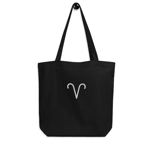 Aries - Small Open Tote Bag - White Thread