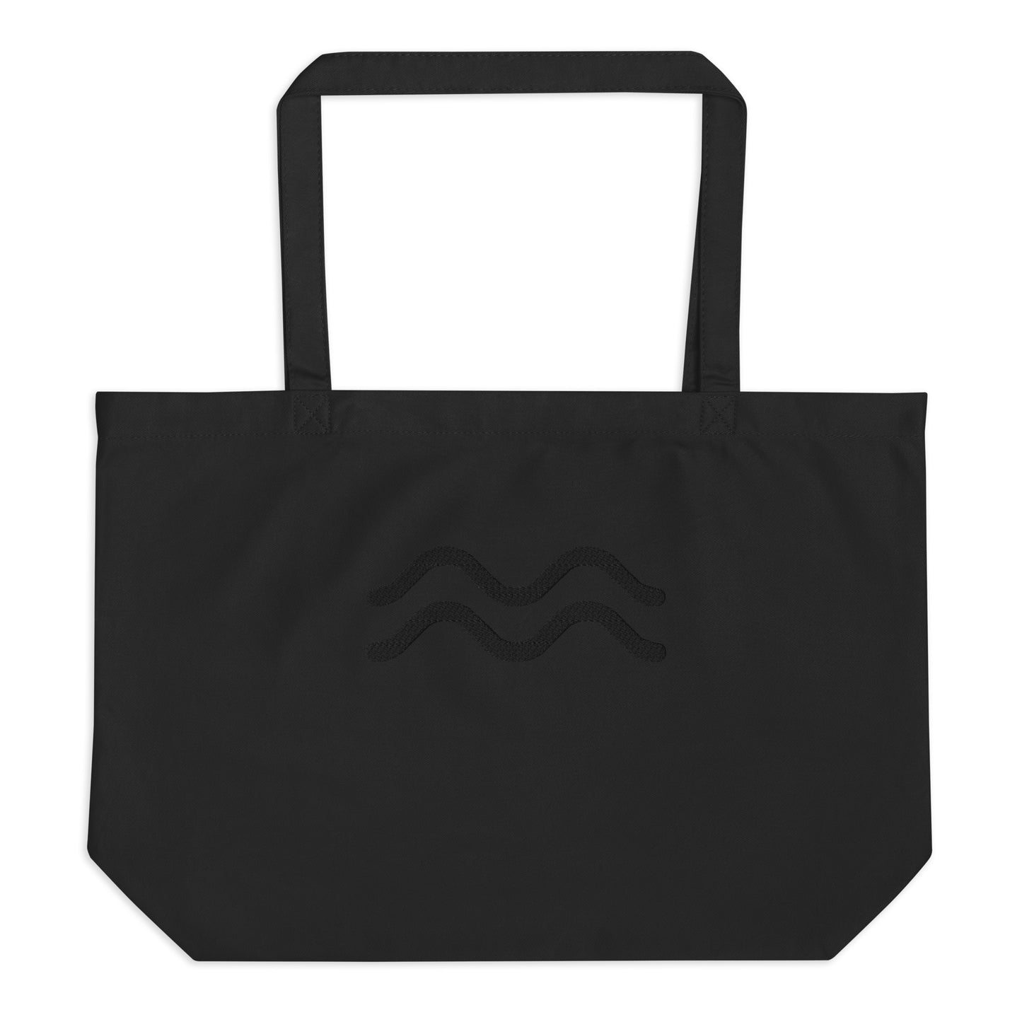 Aquarius - Large Open Tote Bag - Black Thread
