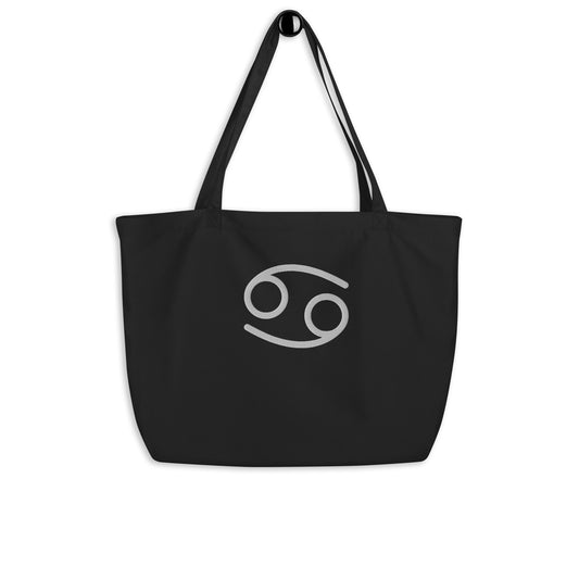 Cancer - Large Open Tote Bag - White Thread