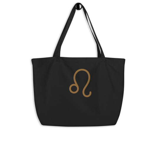 Leo - Large Open Tote Bag - Gold Thread