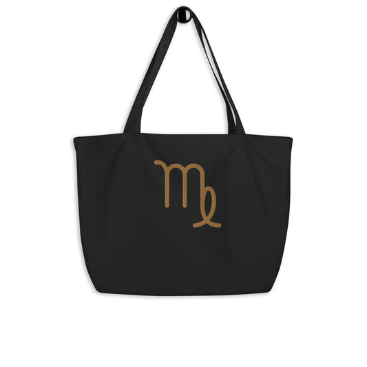 Virgo - Large Open Tote Bag - Gold Thread