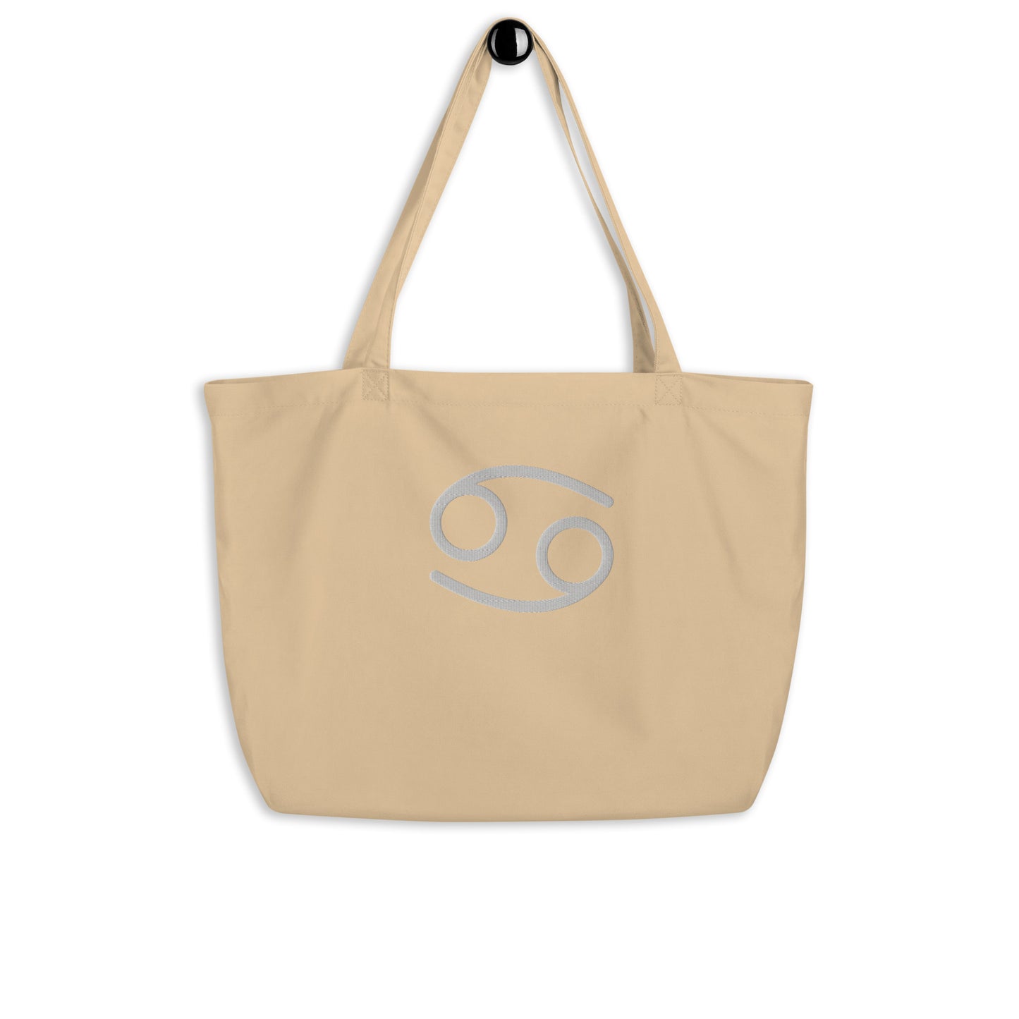Cancer - Large Open Tote Bag - White Thread